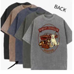 Harvey Traveler Dogs 'n Boats Blue Heavyweight T-Shirt